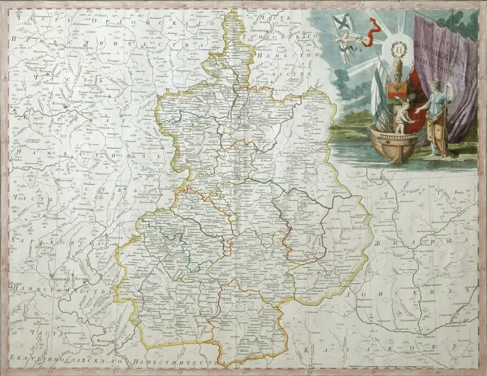 Framed Print : Map of Voronezh Governorate, 1792. Artist: Wilbrecht (Wildbrecht), Alexander (1757-1823) Framed Print : Map of Voronezh Governorate, 1792. Artist: Wilbrecht (Wildbrecht), Alexander (1757-1823)