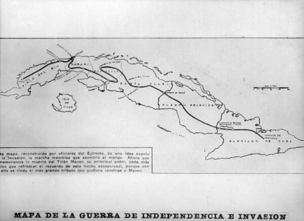 Map of the war of independence and invasion, (1895), 1920s
