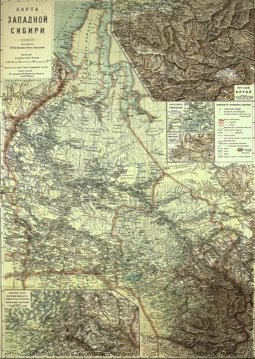 Framed Print : Map of Western Siberia, 1899-1914. Creator: Veniamin Petrovich Framed Print : Map of Western Siberia, 1899-1914. Creator: Veniamin Petrovich