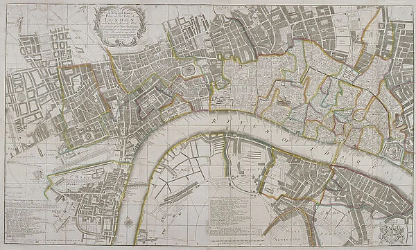 Map of Westminster, the City of London, Southwark and surrounding areas, 1739. Artist