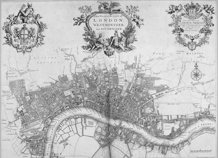 Framed Print : Map of Westminster, the City of London and Southwark, 1720 Framed Print : Map of Westminster, the City of London and Southwark, 1720