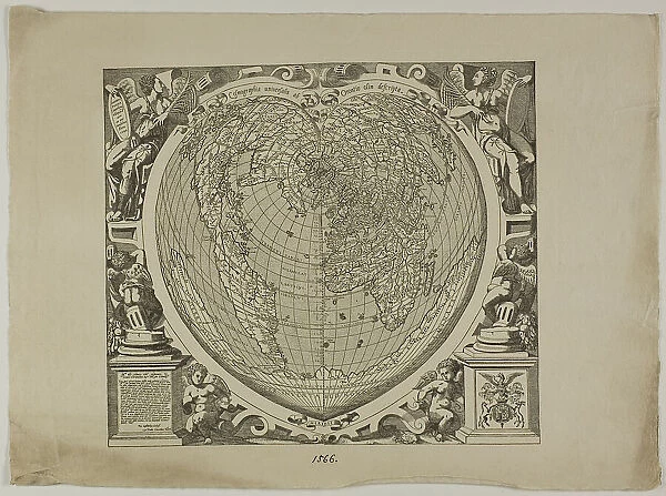 Map of the World, 1566, reprinted 1889. Creator: Unknown