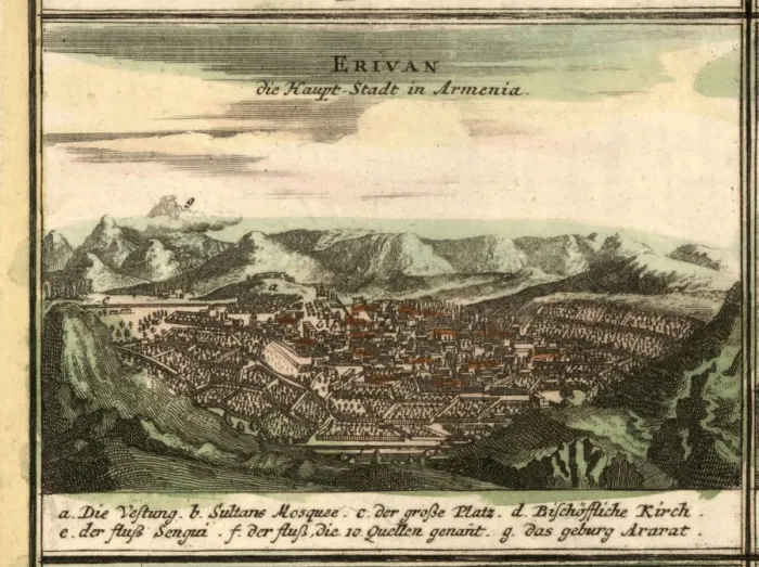 Framed Print : Map of Yerevan, 1762 Framed Print : Map of Yerevan, 1762