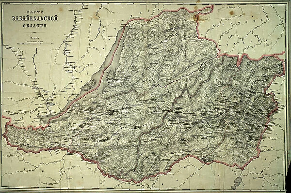 Map of Zabaikal'sk Province, Before 1914. Creator: A. Ilina