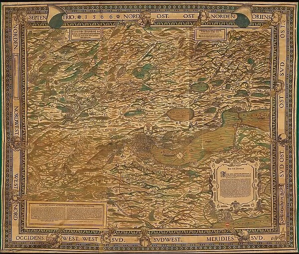 Map of the Zurich area, 1566. Creator: Murer, Jos (1530-1580)