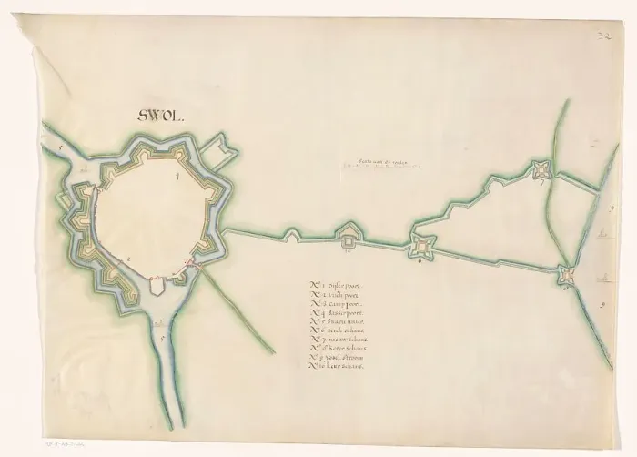Framed Print : Map of Zwolle fortress, c.1650-c.1799. Creator: Anon Framed Print : Map of Zwolle fortress, c.1650-c.1799. Creator: Anon