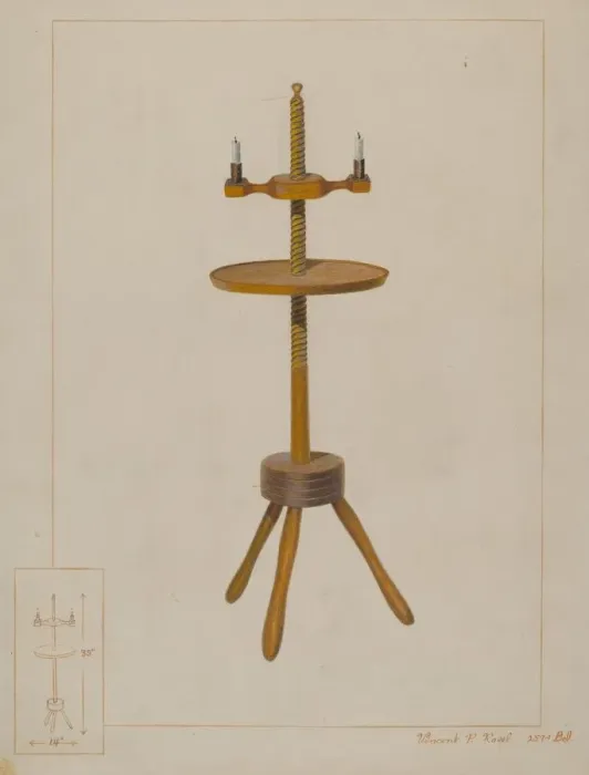 Framed Print : Maple Candlestand, c. 1938. Creator: Vincent P. Rosel Framed Print : Maple Candlestand, c. 1938. Creator: Vincent P. Rosel