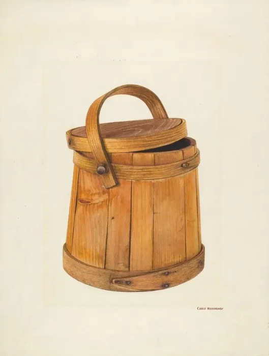 Framed Print : Maple Sugar Bucket, c. 1940. Creator: Chris Makrenos Framed Print : Maple Sugar Bucket, c. 1940. Creator: Chris Makrenos