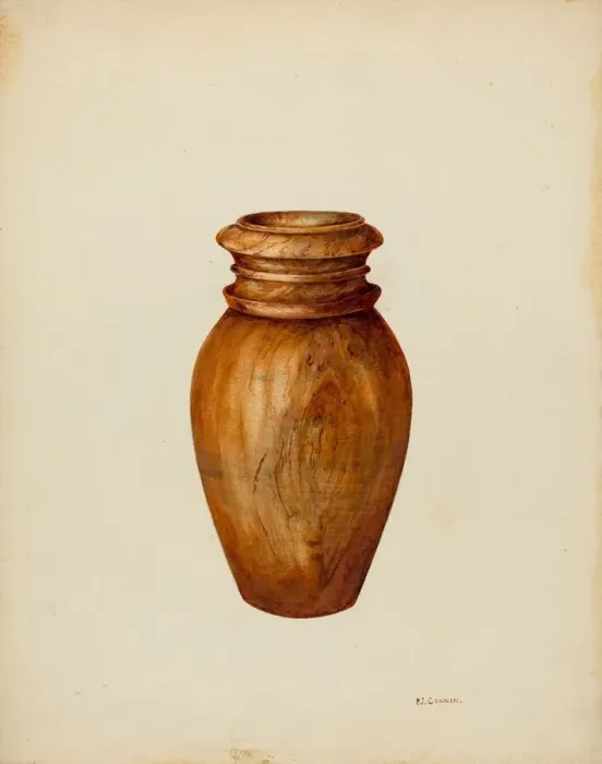 Framed Print : Maple Vase, c. 1938. Creator: Peter Connin Framed Print : Maple Vase, c. 1938. Creator: Peter Connin