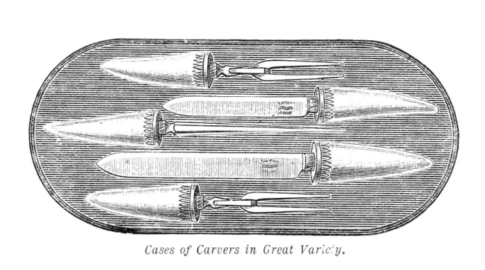 Framed Print : Mappin and Webb's Cases of Carvers of Great Variety, 1883. Creator: Unknown. Mappin and Webb's Cases of Carvers of Great Variety, 1883. Creator: Unknown