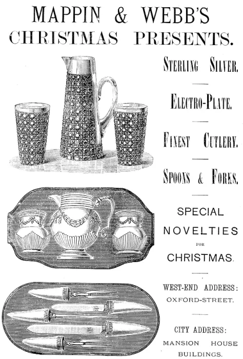 Framed Print : Mappin & Webb's Christmas Presents, 1883. Creator: Unknown. Mappin & Webb's Christmas Presents, 1883. Creator: Unknown Framed Print : Mappin & Webb's Christmas Presents, 1883. Creator: Unknown. Mappin & Webb's Christmas Presents, 1883. Creator: Unknown