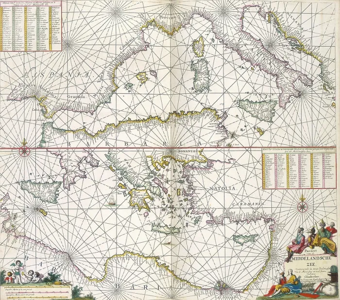 Framed Print : Maps of the Mediterranean, 1682. Creator: Joannes van Keulen Framed Print : Maps of the Mediterranean, 1682. Creator: Joannes van Keulen