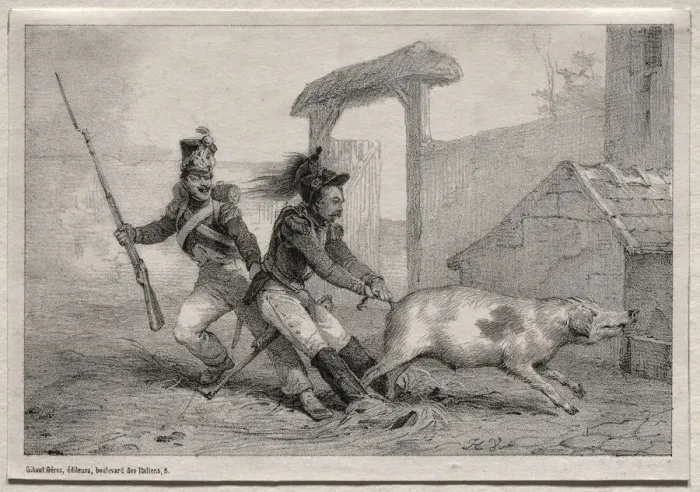 Framed Print : Marauders, Hold Fast. Creator: Horace Vernet (French, 1789-1863) Framed Print : Marauders, Hold Fast. Creator: Horace Vernet (French, 1789-1863)