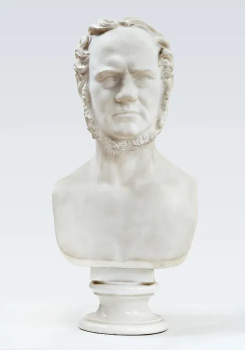 Framed Print : Marble bust of Carl Ploug (1813-94), December 21, 1857. Creator: Herman Wilhelm Bissen Framed Print : Marble bust of Carl Ploug (1813-94), December 21, 1857. Creator: Herman Wilhelm Bissen