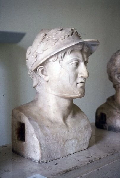 Marble bust of Greek general and statesman Pyrrhus of Epirus, c319BC-272 BC