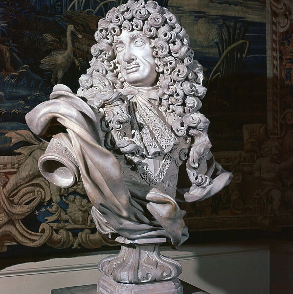Marble bust of King Charles II, 17th century. Artist: Honore Pelle