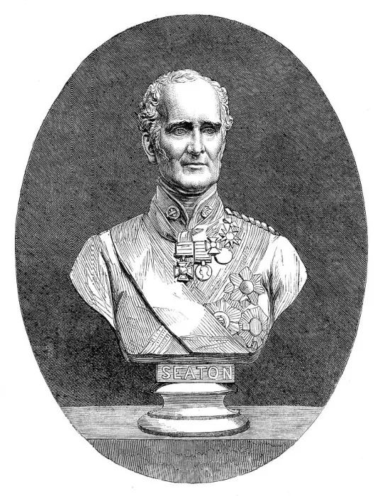 Framed Print : Marble bust of the late Field Marshal Lord Seaton, by G. G. Adams, 1864. Creator: Unknown Framed Print : Marble bust of the late Field Marshal Lord Seaton, by G. G. Adams, 1864. Creator: Unknown