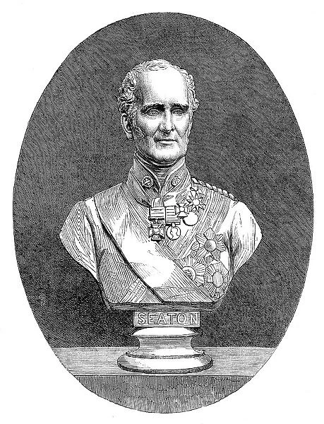 Marble bust of the late Field Marshal Lord Seaton, by G. G. Adams, 1864. Creator: Unknown