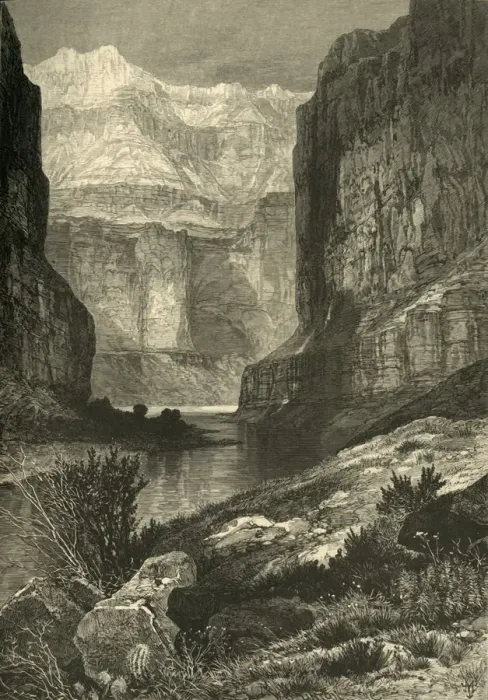 Framed Print : Marble Canyon, 1874. Creator: W. J. Linton Framed Print : Marble Canyon, 1874. Creator: W. J. Linton