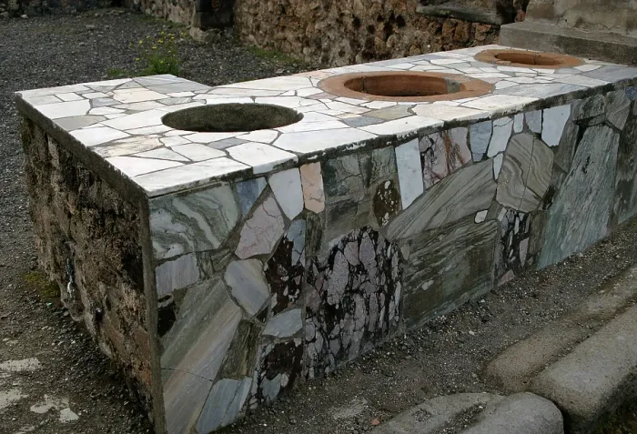 Framed Print : Marble-covered counter, Thermopolium, Pompeii, Italy, 2009. Creator: LTL Framed Print : Marble-covered counter, Thermopolium, Pompeii, Italy, 2009. Creator: LTL