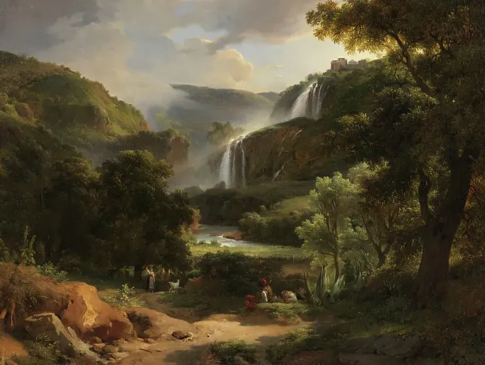 Framed Print : Marble Falls at Terni, Italy, 1820. Creator: Achille Etna Michallon Framed Print : Marble Falls at Terni, Italy, 1820. Creator: Achille Etna Michallon