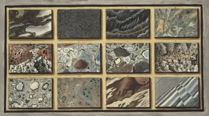 Framed Print : Marble and other mixed stones of Vesuvius polished, 1776 Framed Print : Marble and other mixed stones of Vesuvius polished, 1776
