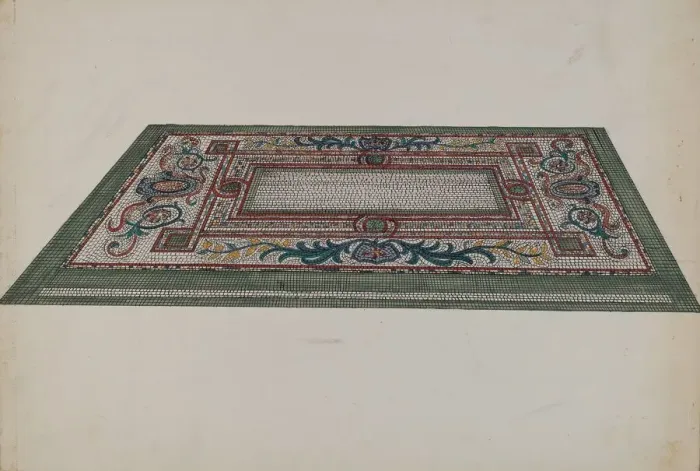 Framed Print : Marble Mosaic Floor, c. 1936. Creator: Ellen Duncan Framed Print : Marble Mosaic Floor, c. 1936. Creator: Ellen Duncan