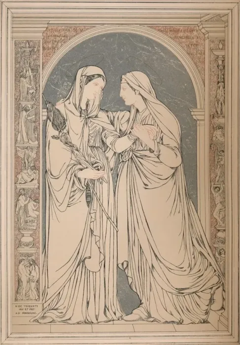Framed Print : A Marble Mosaic Picture, by The Baron H. De Triqueti, Paris, 1893. Artist: Robert Dudley Framed Print : A Marble Mosaic Picture, by The Baron H. De Triqueti, Paris, 1893. Artist: Robert Dudley