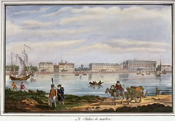The Marble Palace and the Neva Embankment, St Petersburg, Russia, 1822