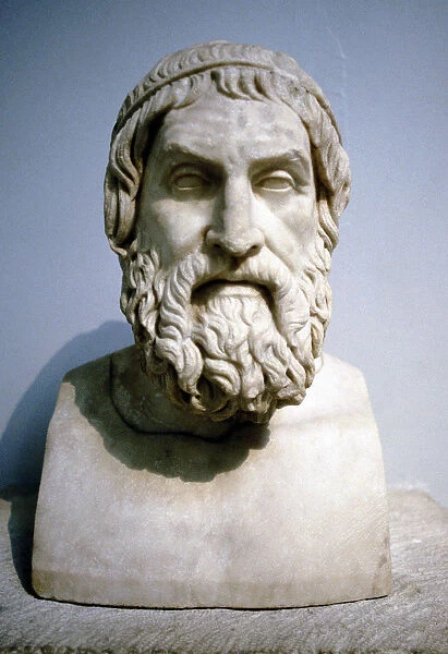 Marble portrait bust said to be of Sophocles, Athenian writer of tragedies
