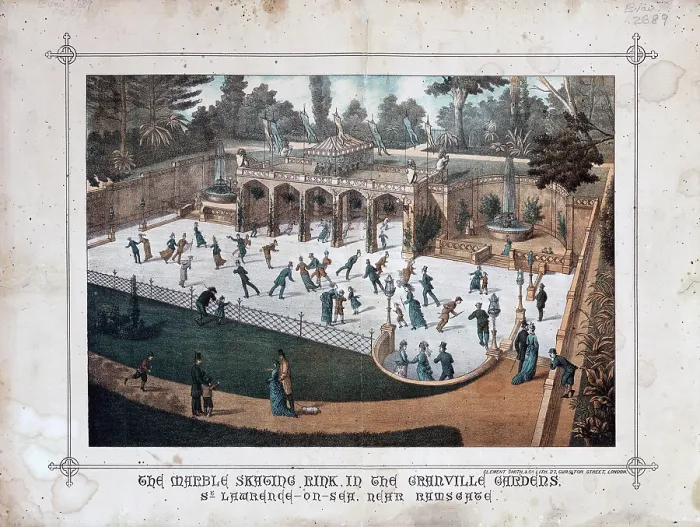 Framed Print : Marble skating rink, c1882. Creator: Clement Smith & Co Framed Print : Marble skating rink, c1882. Creator: Clement Smith & Co