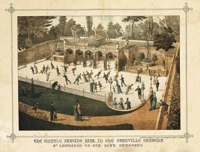 Framed Print : The Marble Skating Rink in the Granville Gardens, St Lawrence-on-Sea, near Ramsgate, c1882. Creator: Unknown Framed Print : The Marble Skating Rink in the Granville Gardens, St Lawrence-on-Sea, near Ramsgate, c1882. Creator: Unknown