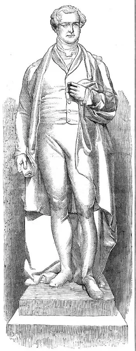 Framed Print : Marble statue of the late Sir Robert Peel (Noble, sculptor), recently placed in St. George's... 185 Creator: Unknown Framed Print : Marble statue of the late Sir Robert Peel (Noble, sculptor), recently placed in St. George's... 185 Creator: Unknown