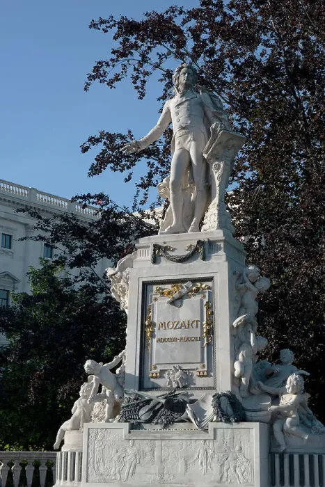 Framed Print : Marble statue of Mozart erected in 1896, in the Burggarten in Vienna, Austria, 2022. Creator: Ethel Davies Framed Print : Marble statue of Mozart erected in 1896, in the Burggarten in Vienna, Austria, 2022. Creator: Ethel Davies