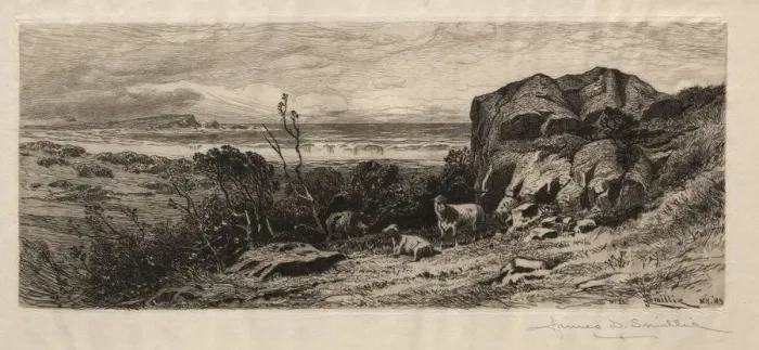 Framed Print : At Marblehead Neck, 1883. Creator: James David Smillie (American, 1833-1909) Framed Print : At Marblehead Neck, 1883. Creator: James David Smillie (American, 1833-1909)