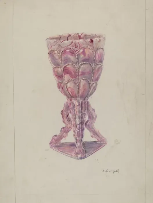 Framed Print : Marbleized Vase, 1935 / 1942. Creator: John Hall Framed Print : Marbleized Vase, 1935 / 1942. Creator: John Hall