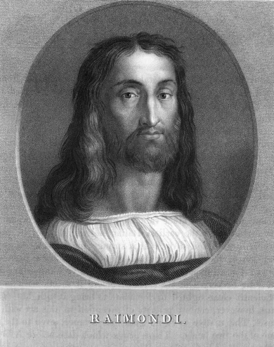 Framed Print : Marcantonio Raimondi, Italian engraver, 1836. Artist: W Holl Framed Print : Marcantonio Raimondi, Italian engraver, 1836. Artist: W Holl