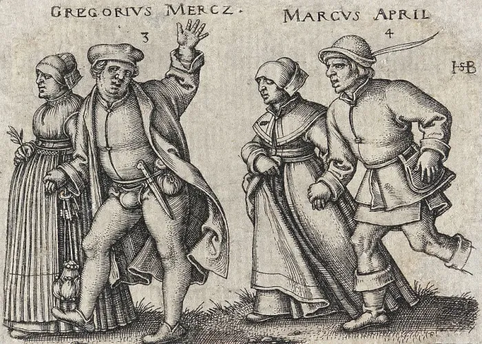 Framed Print : March and April, between 1546 and 1547. Creator: Sebald Beham Framed Print : March and April, between 1546 and 1547. Creator: Sebald Beham