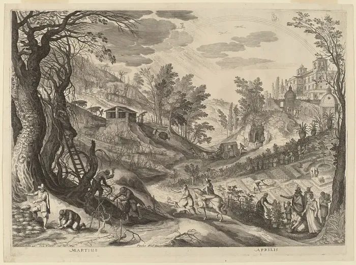 Framed Print : March and April, 1615. Creator: Aegidius Sadeler II