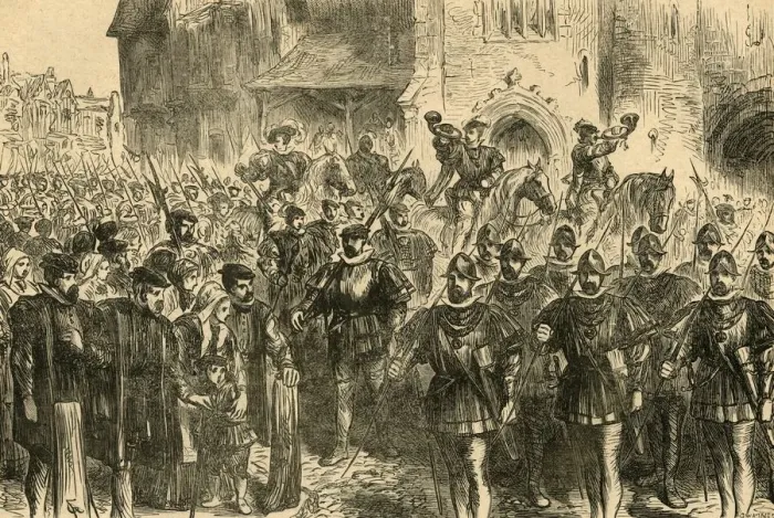 Framed Print : March of the Archers, (1897). Creator: Unknown Framed Print : March of the Archers, (1897). Creator: Unknown