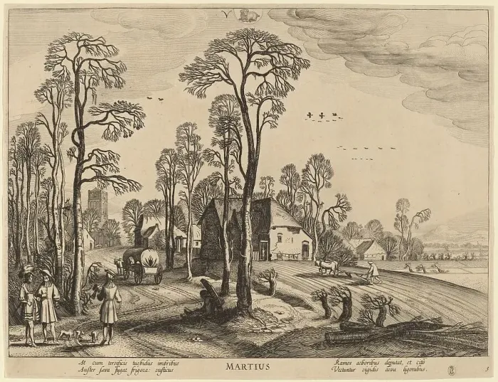 Framed Print : March. Creator: Jan van de Velde II Framed Print : March. Creator: Jan van de Velde II
