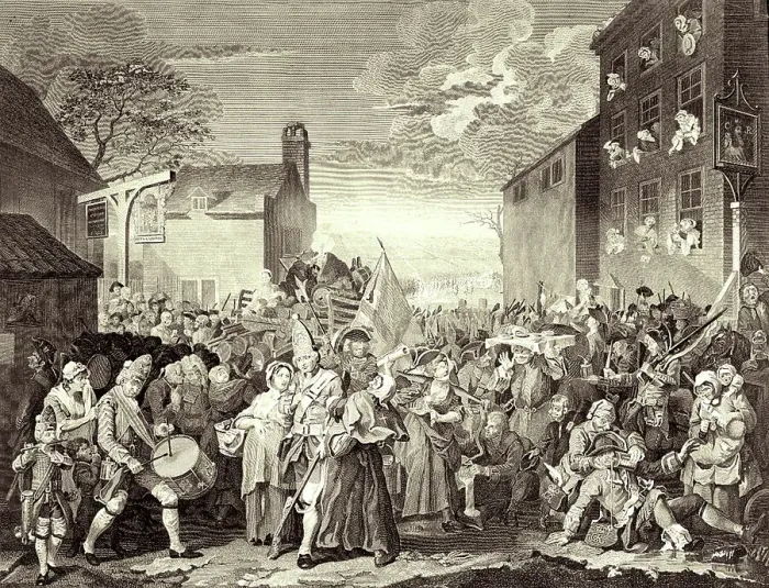 Framed Print : March to Finchley, 1806. Creators: Thomas Cook, William Hogarth Framed Print : March to Finchley, 1806. Creators: Thomas Cook, William Hogarth