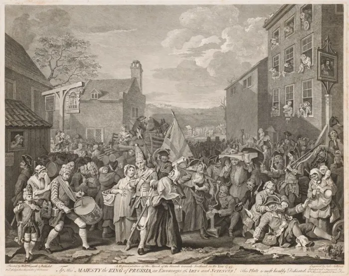Framed Print : March to Finchley in the Year 1746 (After Hogarth), 1750. Creator: Luke Sullivan (British Framed Print : March to Finchley in the Year 1746 (After Hogarth), 1750. Creator: Luke Sullivan (British