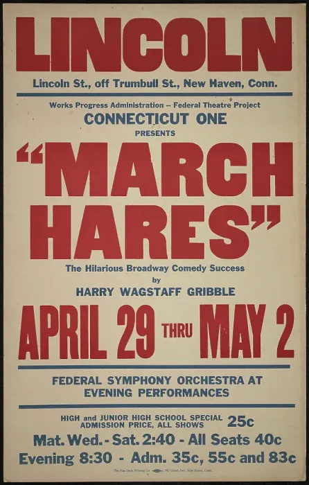 Framed Print : March Hares, New Haven, CT, 1936. Creator: Unknown Framed Print : March Hares, New Haven, CT, 1936. Creator: Unknown
