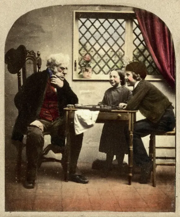 Framed Print : The March of Intellect, or, Old Bull in a Fix, (Now Grandfather its your move) Framed Print : The March of Intellect, or, Old Bull in a Fix, (Now Grandfather its your move)