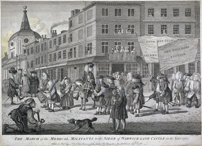 Framed Print : The March of the Medical Militants to the siege of Warwick Lane Castle, London, 1768