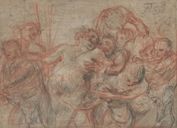 Framed Print : The March of Silenus [recto], c. 1715 / 1716. Creator: Jean-Antoine Watteau