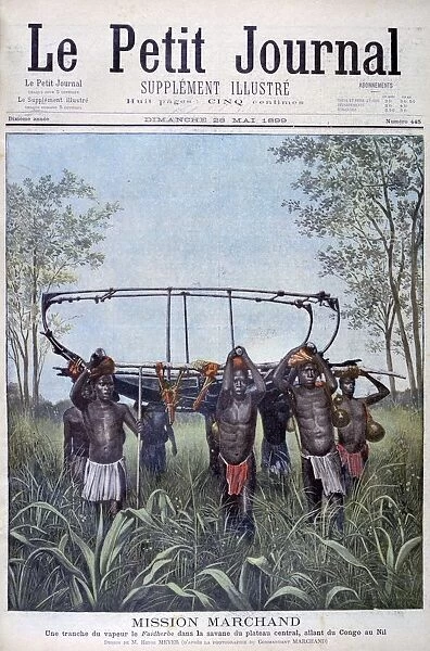 The Marchand Mission travelling from the Congo to the Nile, 1899. Artist: Henri Meyer