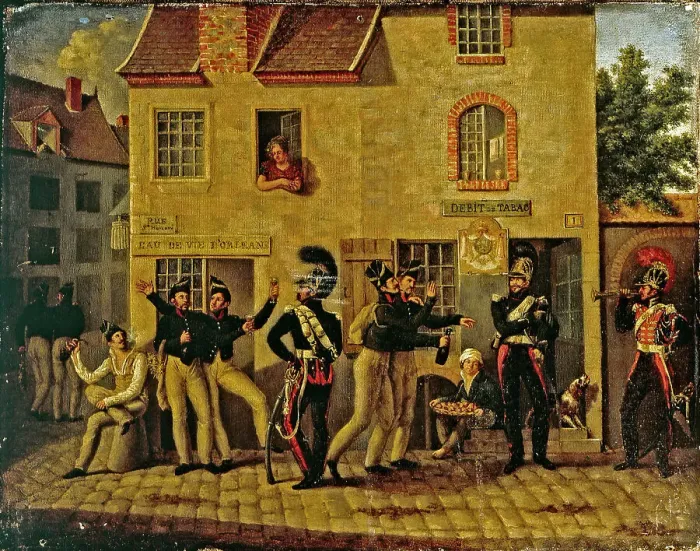 Framed Print : Marchand de vin, faubourg Saint-Honoré, c1820. Creator: Ecole Francaise Framed Print : Marchand de vin, faubourg Saint-Honoré, c1820. Creator: Ecole Francaise