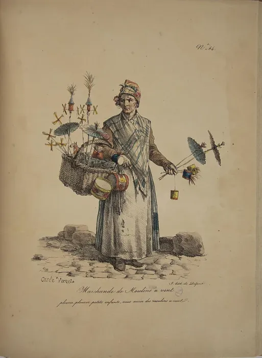 Framed Print : Marchande de moulins à vent. From the Series Cris de Paris (The Cries of Paris), 1815. Creator: Vernet, Carle (1758-1836). Marchande de moulins à vent. From the Series Cris de Paris (The Cries of Paris), 1815 Framed Print : Marchande de moulins à vent. From the Series Cris de Paris (The Cries of Paris), 1815. Creator: Vernet, Carle (1758-1836). Marchande de moulins à vent. From the Series Cris de Paris (The Cries of Paris), 1815